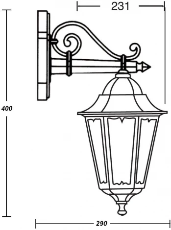 Уличный настенный фонарь Oasis Light PETERSBURG M 79802M/02 Gb (220V, фонарь, IP44)