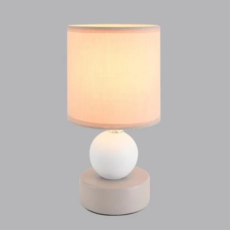 Настольная лампа Lumion Lalana 8180/1T светло-серый, керамика/текстиль E14 1*40W 220V (выключатель, шар, круглые)