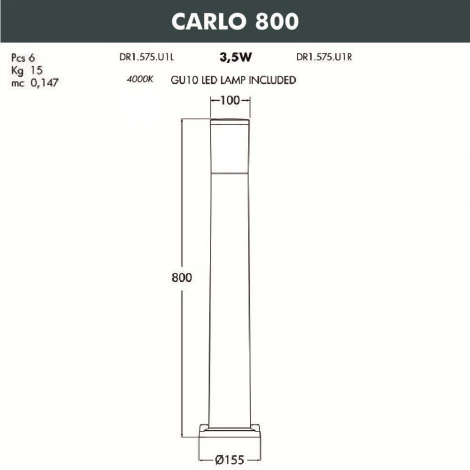 Наземный фонарь Fumagalli Carlo DR1.575.000.AXU1L (220V, круглые, IP55)