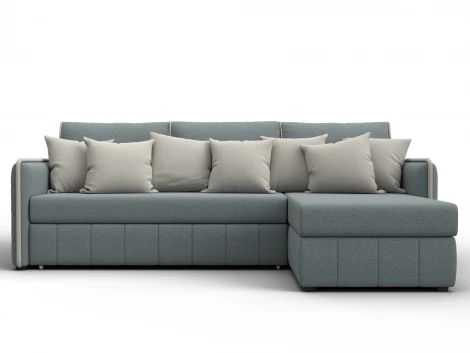 Диван угловой Лига-078 угол универсальный (ДСП/Пластик/Рогожка/Серый,Бежевый) Лига Диванов 130981