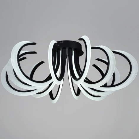 Потолочная люстра светодиодная с пультом и ночным режимом Reluce 74390-0.3-6+6 black (Умный дом) (220V)