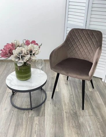 Стул M-City BRANDY BLUVEL-38 латте/ черный каркас