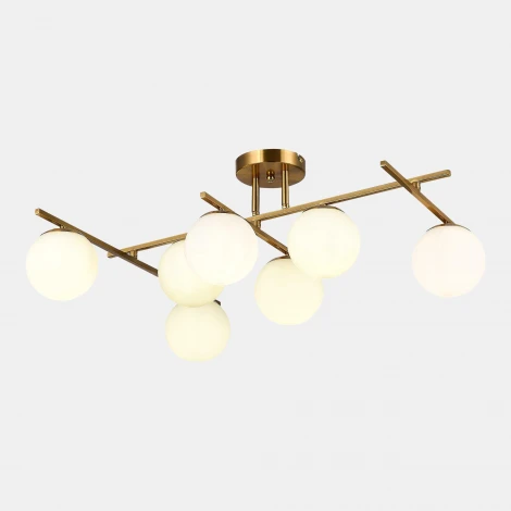 Потолочная люстра на штангек Evoluce SLE1195-302-07 SLE1195 Латунь/Белый E14 7*40W