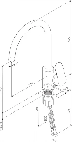 Смеситель AM.PM Like F8007722 для кухонной мойки