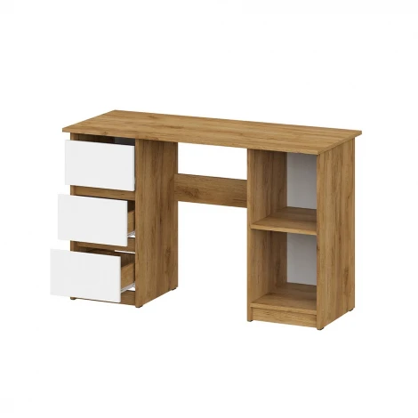 Стол письменный Арника 120 см Денвер, Дуб золотой, белый шагрень