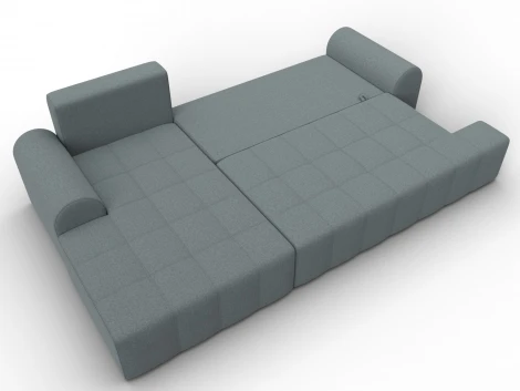 Диван угловой Лига-080 угол левый (ДСП/Пластик/Рогожка/Серый) Лига Диванов 134742L