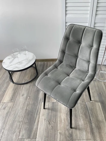 Стул CHIC-Q светло-серый #26, велюр / черный каркас 4 шт/ 1 к