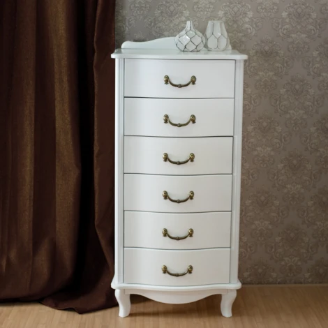 Комод Джульетта узкий 6 ящ., молочный дуб Л от фабрики Mebelik