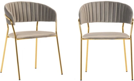 Комплект из 2-х стульев Bradexhome Turin латте, золотые ножки
