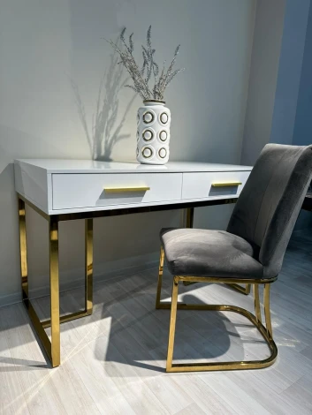 Стол-Консоль IST-CASA Армада F-1543, 120х60х78 см, белый, золото