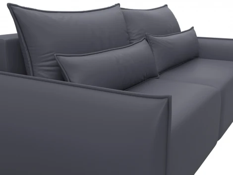 Диван прямой Лига-051 НПБ (ЛДСП,Брус,Фанера/Пластик/Экокожа/Серый) Лига Диванов 129881