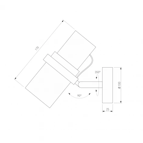 Спот с поворотным механизмом Eurosvet Megre 503111 черный
