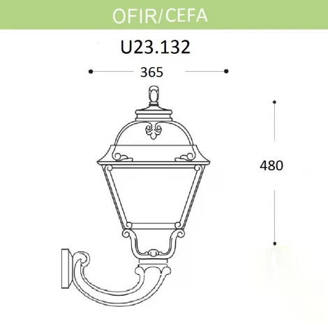 Настенный фонарь уличный Fumagalli Cefa U23.132.000.VXF1R (220V, IP55)
