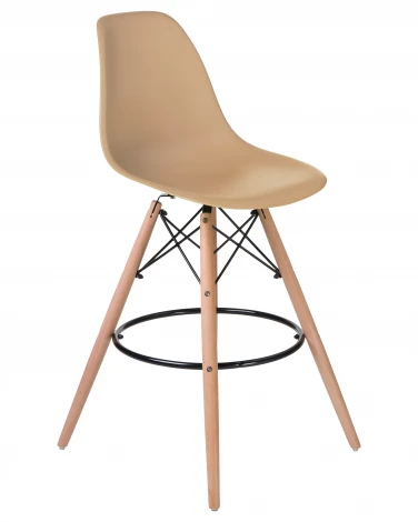 Стул барный DSW BAR (ножки светлый бук, цвет сиденья бежевый (GR-03))