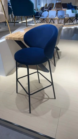 Стул барный Haven Enigma Hesby Ткань/Синий арт.HSBI_BC23135_darkblue