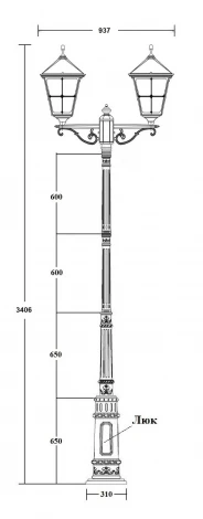 Наземный фонарь Oasis Light QUADRO XXL 79910XXLA 02C E7 Bl
