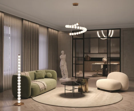 Подвесной светильник Maytoni Amulet MOD555PL-L35G3K (LED, 220V, на тросе, шарики, бусы)