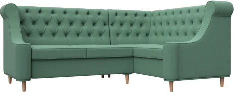 Диван кухонный угловой Бронкс правый угол (Зеленый/Рогожка) Лига Диванов арт.123822