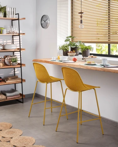 Барный стул Quinby желтый La Forma (ex Julia Grup) арт.070438