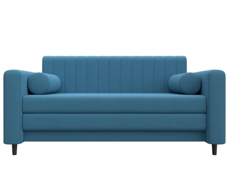 Диван прямой Лига-070 (ЛДСП,Брус,Фанера/Дерево/Рогожка/Голубой) Лига Диванов 129648