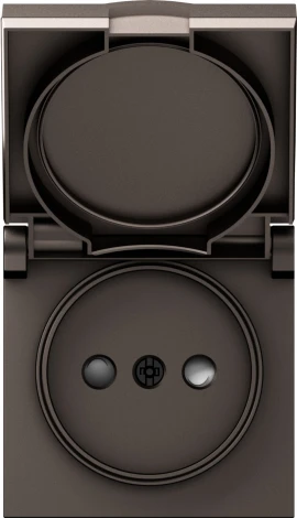 Накладка для розетки без заземления, с крышкой, 16A 250 В~, мокко IP44 Donel A07 DE43453