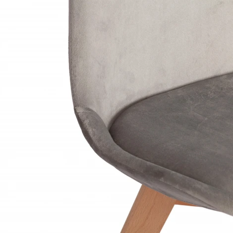 Стул TULIP SOFT (mod. 053V) / 1 шт. в упаковке (Дерево,Пластик,Вельвет /Светло-серый)