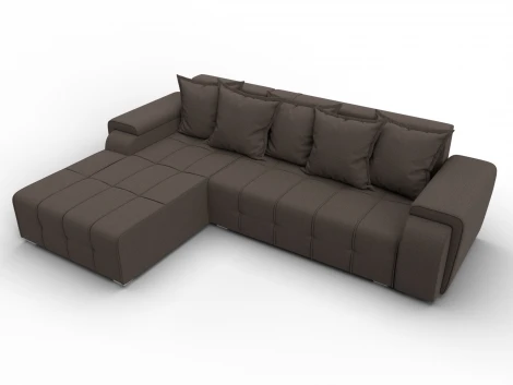 Диван угловой Лига-121 левый угол (ДСП,Брус,Рогожка/Коричневый) Лига Диванов 137341L