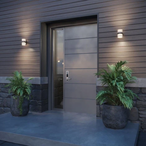 Настенный уличный светильник Novotech Estima 359718 черный с переключателем цв. температуры IP65 LED 16W 100-240V 2700К/3200К/4000К