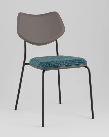 Стул обеденный Casey темно-бирюзовый с серой экокожей Stool Group арт.УТ000039575