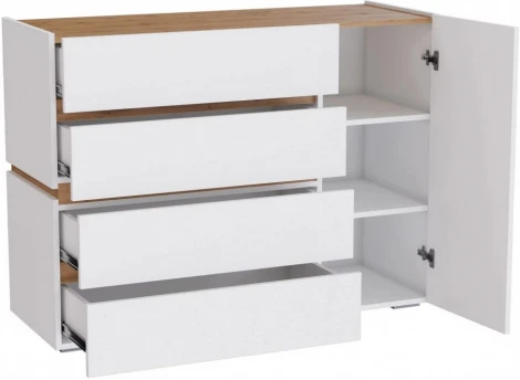 Комод Атлон (Атлон белый / дуб вотан) Woodville арт.593708