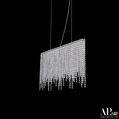 Подвесная люстра светодиодная APL LED Sicilia SH06.70.B.Ni.4000 (220V, хрусталь, на тросе)