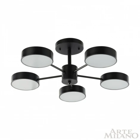 Потолочная люстра на штанге Arte Milano Ferrara 250906/5B Bk (LED, 220V, круглые)