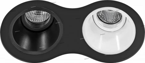 Рамка для двух встраиваемых светильников Lightstar Domino, овал, черный