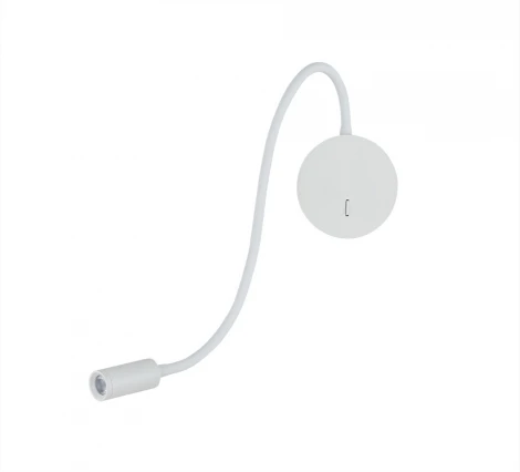 Настенный светильник на гибкой ножке с подсветкой для чтения Donolux Kaa W111043/1 white (LED, 220V, выключатель)