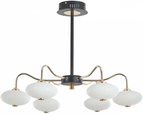 Потолочная люстра светодиодная на штанге Arte Milano Neapol-73908 273908/6 BK/GD (220V)