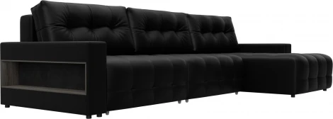 Диван угловой с полками Лига-053 НПБ Лонг Лига Диванов (Экокожа) арт.128966
