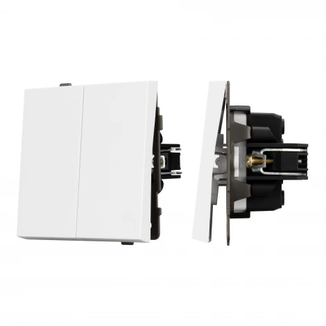 Механизм выключателя двухклавишный проходной SWT-TENDO-MKP2-PL-WH (230V, 10A) (Arlight) 054066