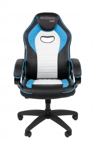 Офисное кресло Chairman Game 16 Россия экокожа черный/голубой/белый