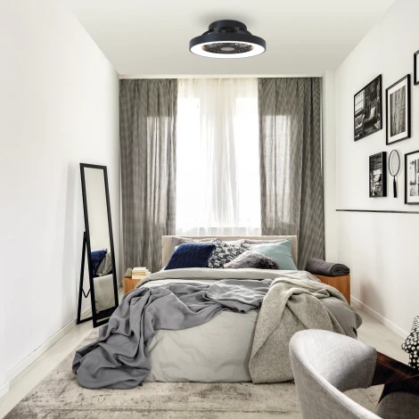 Потолочный светильник круглый светодиодный диммируемый с вентилятором с пультом управлением смартфоном регулировкой цветовой температуры Mantra Tibet 7805 (регулировка яркости, 220V, круглые)