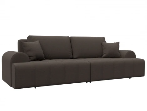 Диван прямой Лига-080 (ДСП/Пластик/Рогожка/Коричневый) Лига Диванов 131110