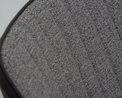 Стул обеденный KEVIN (черные матовые ножки, Сиденье серая ткань FC-09, Спинка антрацит кожзам RU-08)