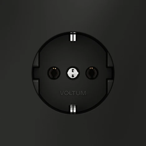 Розетка с заземлением (черный матовый) Voltum S70 VLS040108