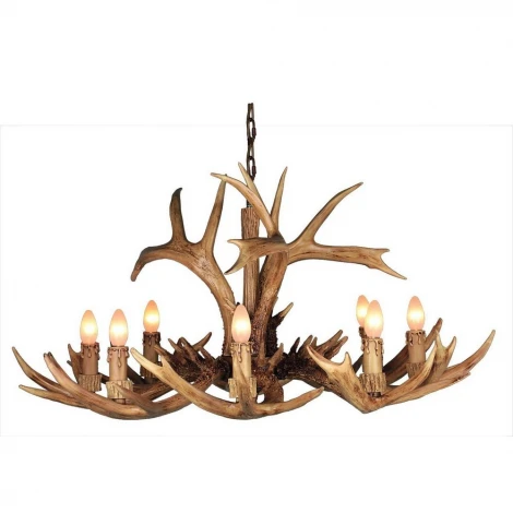 Подвесная люстра Omnilux Loureiro OML-52003-08 (220V, на цепи, подсвечник, свеча, рога)