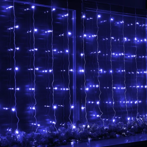 Занавес светодиодный, 3х2м. 160 светодиодов, синий свет Uniel ULD-C3020-160/DTA BLUE IP20
