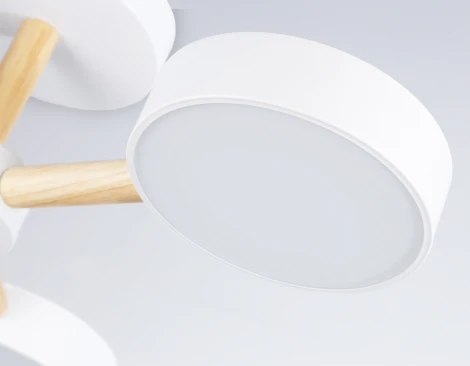 Потолочная люстра на штанге светодиодная с пультом Ambrella Comfort FL4821 (регулировка яркости, 220V, круглые)