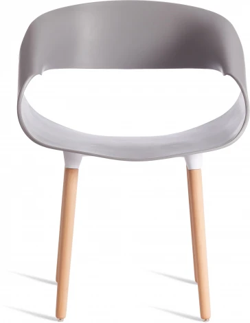 Стул QXX (mod. C1058-1) / 1 шт. в упаковке (Пластик,Дерево /Серый)