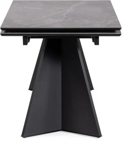Керамический стол Woodville Ливи 140х80х78 серый мрамор / черный 532401
