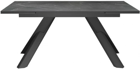 Стол DikLine KX160 мрамор черный Марквин,опоры черные