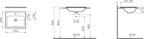 Раковина VitrA S20 5465B003