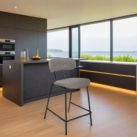 Стул полубарный Bradexhome Ant букле серый